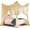 Beige, variant on Four Corner Post Decorative Elegant Bed Net Canopy Set, Beige, Full/Queen/King, 86.6x78.7x98.4 Inches