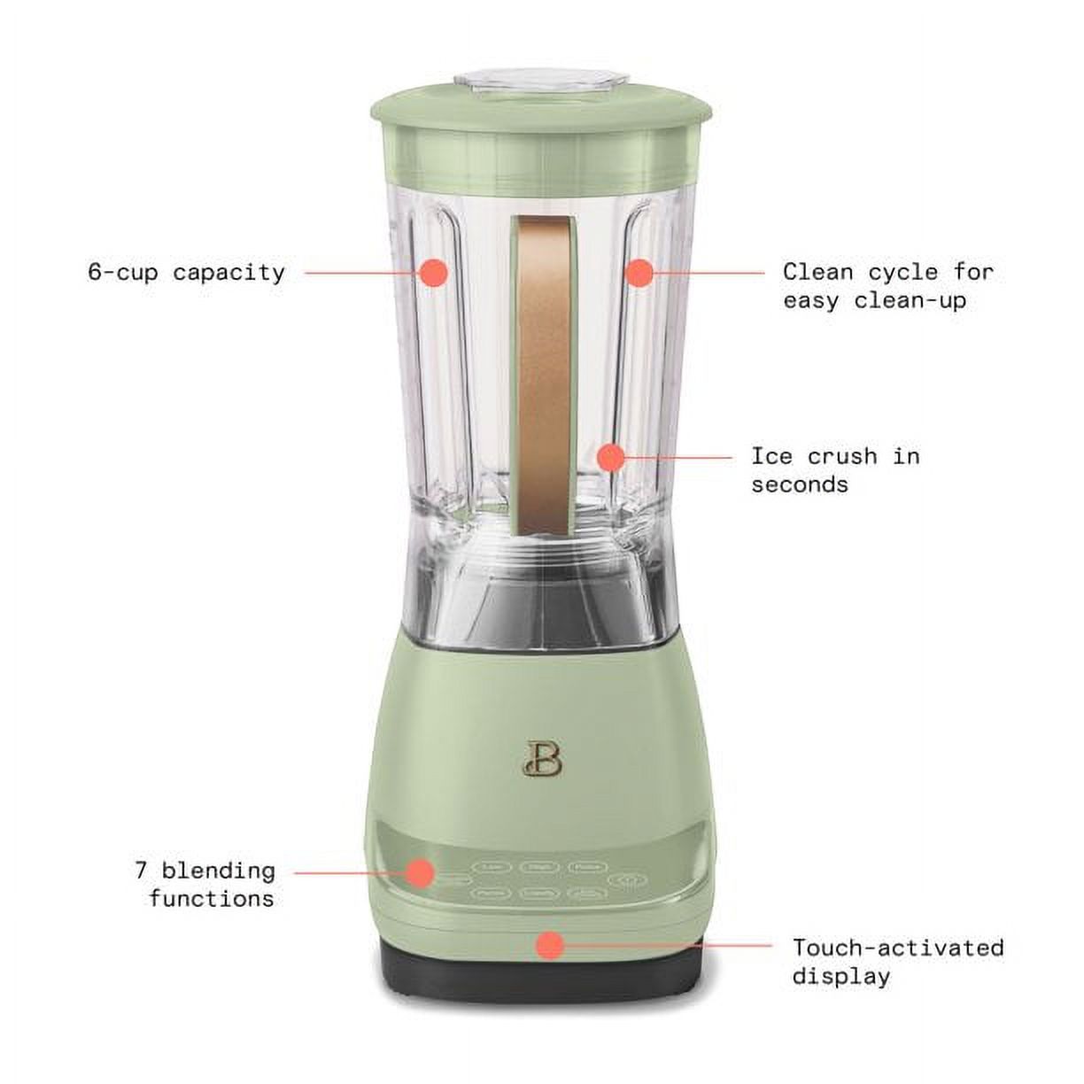 Beautiful High Performance Touchscreen Blender, Sage Green by Drew Barrymore - image 3 of 8