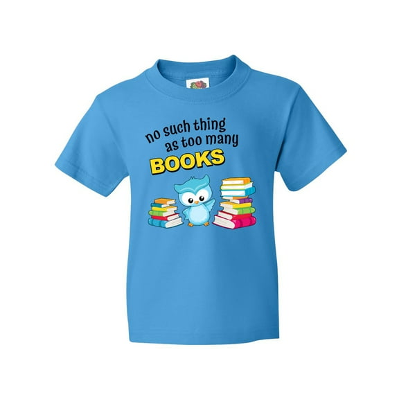 Inktastic No Such Thing as Too Many Books with Cute Owl Youth T-Shirt