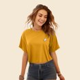 thumbnail image 3 of Dalix Ghost Embroidered Cropped Relaxed Cropped Soft Lightweight Loose T Shirt Womens in Mustard 2XL XX-Large, 3 of 5