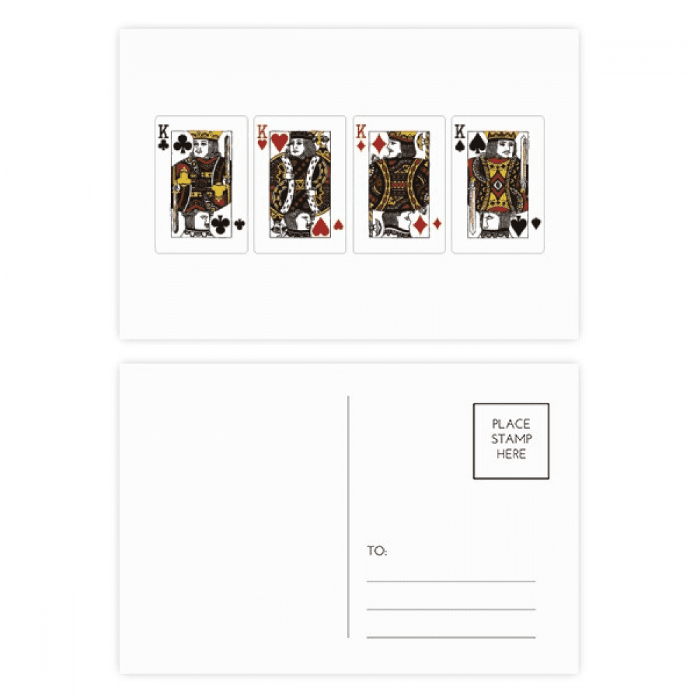 heart spade club k pattern postcard set birthday mailing thanks greeting card