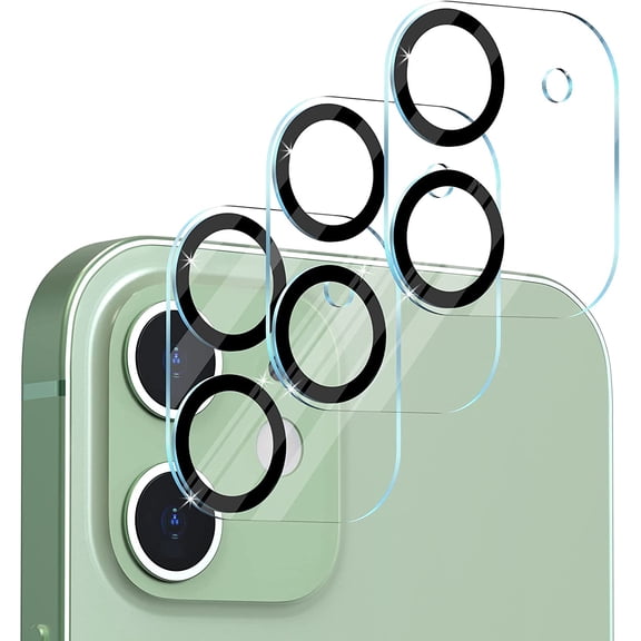 [3 Pack] Camera Lens Protector for iPhone 12 (6.1 in), Tempered Glass Camera Lens Cover Protection, 9H Hardness, HD Clear, Bubble Free, Easy Install, Scratch-Resistant