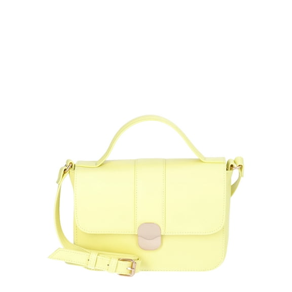 Time and Tru Women's Vida Crossbody Bag, Bright Yellow