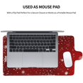 thumbnail image 3 of Leather Laptop Sleeve, Padded Case, Thin Portable Bag - Compatible with 13 inch laptops or MacBook Air Pro 13 2016 or later - Horizontal, Elegant Red Christmas with Snowflake, 3 of 5
