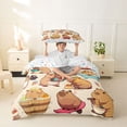 thumbnail image 2 of Erosebridal Cartoon Capybara Kids Twin Bedding, Funny Animals Duvet Cover Set, 2pcs, No Comforter, 2 of 5