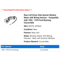 thumbnail image 2 of Rear Left Driver Side Quarter Window Motor with Wiring Harness - Compatible with 1984 - 1993 Ford Mustang Convertible 1985 1986 1987 1988 1989 1990 1991 1992, 2 of 3