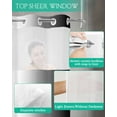 thumbnail image 4 of No Hook Shower Curtain with Snap in Liner, Black and White Gradient Hotel Shower Curtains for Bathroom, Washable Shower Curtain Liner Set with Mesh Top Window, 72”x78”, 4 of 6