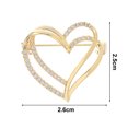 thumbnail image 5 of Grofry Double Heart Brooch Elegant Rust-proof Alloy Pin for Women Versatile Wedding Corsage Accessory, 5 of 7