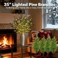 thumbnail image 6 of 35in Christmas Lighted Norfolk Pine Branches - 4-Piece Set of Lit Stems with String Lights, Requires 3 AA Batteries (Not Included), Perfect for Indoor Outdoor Holiday Decor, Multicolor, 6 of 6