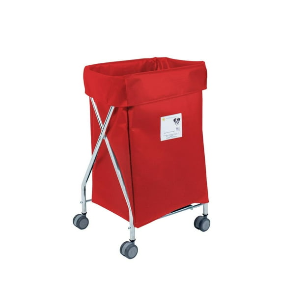 Narrow Collapsible Hamper with Red Vinyl Bag, 5 Bushel Capacity