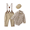 Brown, variant on ZOEREA Baby Boy Suit Formal Outfit Clothes Set Infant Tuxedo Long Sleeve Dress Shirt Suspender Pants Bowtie Beret Hat