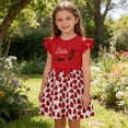 thumbnail image 5 of Toddler Girls Party Dresses Short Sleeve With Floral Print for Kids Holiday Dress Size 3T, 5 of 6