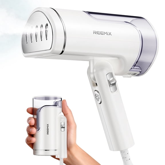 Portable Garment Steamer, Foldable 1200W Handheld Steamer, Fast 25s Heat-Up, Travel-Size Fabric Steamer for Home & Trip, 120V Only (White)