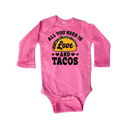 

Inktastic Valentine s Day All You Need is Love and Tacos Gift Baby Boy or Baby Girl Long Sleeve Bodysuit