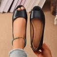 thumbnail image 3 of Xucatan Women's Peep Toe Flats, Glossy Leather Wedge Sole Slip On Shoes, Breathable Everyday Walking Footwear, Spring Summer Versatile Style Gift, 3 of 10