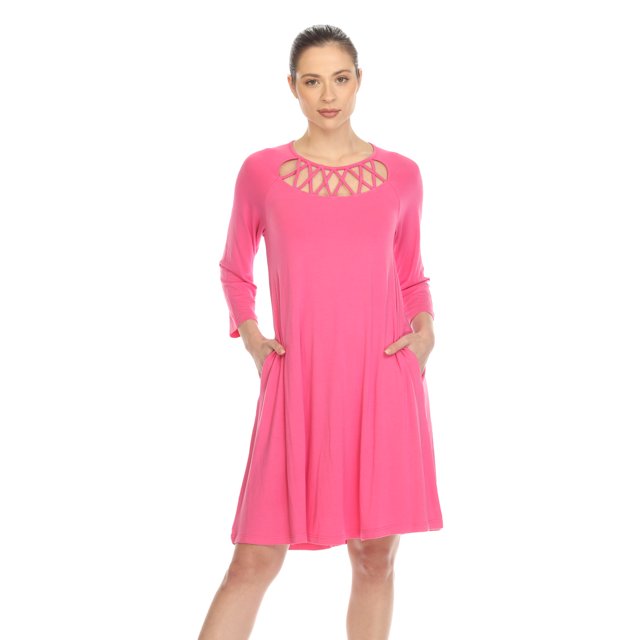 White Mark Robe Évasée à Encolure Croisée pour Femmes