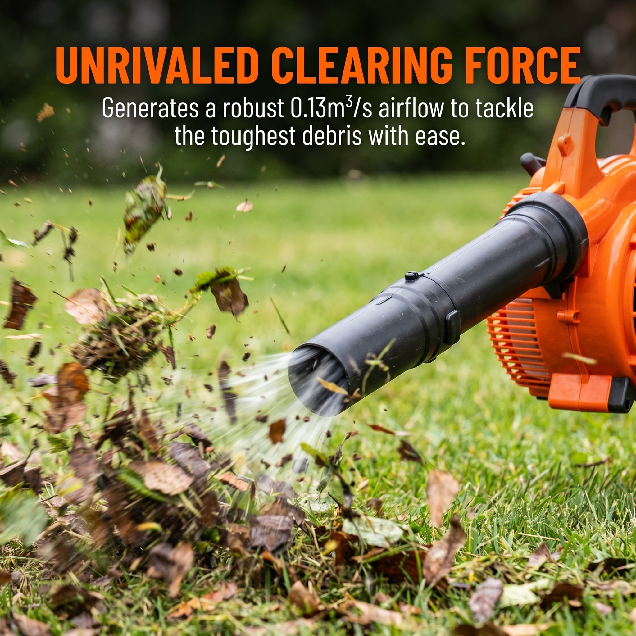 2-Stroke 25.4cc Gas Powered Handheld Leaf Blower - 750W Heavy Duty Gasoline Blower for Lawn Care, Snow Blowing & Yard Cleaning