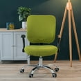 thumbnail image 2 of Office Chair Covers 2 Piece Stretch Polyester Slipcovers Soft Universal Task Office Chair Cover Removable Washable Rotating Armchair Computer Chair Protective Cover Yellow Green, 2 of 8