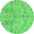 thumbnail image 1 of Ahgly Company Indoor Round Oriental Emerald Green Traditional Area Rugs, 7' Round, 1 of 4