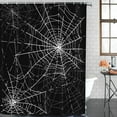 thumbnail image 2 of Halloween Bathroom Set with Shower Curtain and Rugs Accessories, Skulls Cat Purple Skeleton Shower Curtain for Bathroom Scary Ghost Bathroom Decor 4 Pcs, 2 of 7