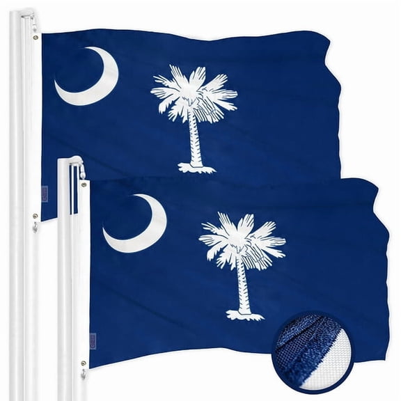 South Carolina South Carolina State Flag 3x5FT 2-Pack Embroidered Polyester
