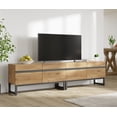 thumbnail image 1 of WAMPAT, Modern 2 in 1 TV Stand, Fits Up to 75", Wood Entertainment Center with Storage Cabinets, Metal Base, Living Room Media Console, Oak, 1 of 8