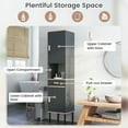 thumbnail image 6 of Gymax Tall Bathroom Storage Cabinet Freestanding Narrow Linen Tower w/ Doors & Drawer, 6 of 9