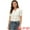 White, variant on DARING DIVA Women's Peter Pan Collar Puff Short Sleeve Button Chambray Shirt XS Blue