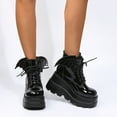 thumbnail image 6 of YLYL Halloween Boots for Women Bat Wings Lace-up Wedge Heel Short Boots Classic Comfortable Glossy High Heels Shoes, 6 of 7
