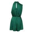 thumbnail image 2 of Aayomet Womens Jumpsuits Casual Romper Satin Sleeveless Elastic Waist Casual Short Jumpsuit Rompers (Green, L), 2 of 5