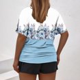 thumbnail image 4 of Fiudx Liquidación de Ahorros de Verano Camiseta de Manga Corta Grande con Cuello Redondo Plisada y Cintura de Manga Corta Informal a La Moda para Mujer, 4 of 5
