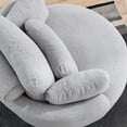 thumbnail image 6 of Muumblus 39"W Oversized Swivel Accent Barrel Chair with Storage Ottoman, Gray Teddy, 6 of 8