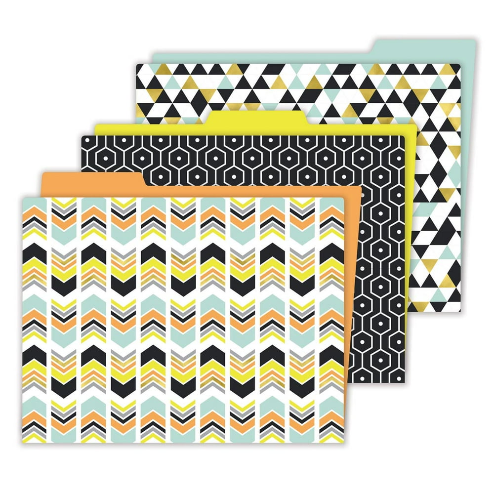 Carson Dellosa Aim High Decorative File Folders, 11.75" x 9.5" MultiPattern Colored File