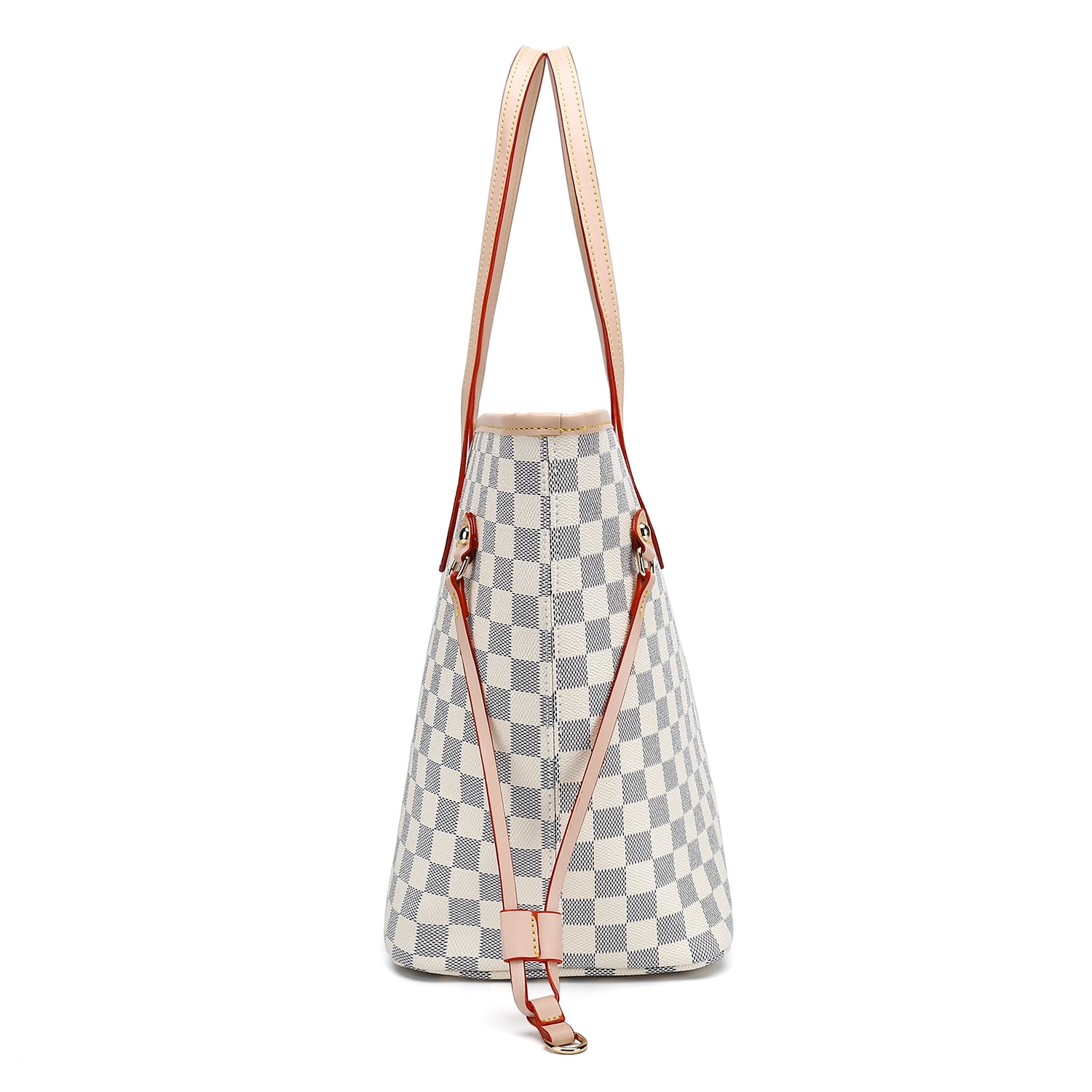 TWENTY FOUR Checkered Tote Shoulder Bag with inner pouch Big