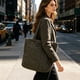 thumbnail image 1 of Women's Soft Fabric Tote Bag Large Capacity Nylon Shoulder Bag Handbag For Student Class Daily Use, 1 of 6