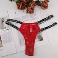 thumbnail image 2 of Women's Lace Cutout Glitter Thongs Underwear Panties Panty, 2 of 3