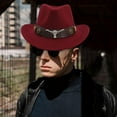 thumbnail image 2 of Sombrero de vaquero casual ligero de para mujer para hombres adultos Yinane Sombrero de vaquero occidental, 2 of 8