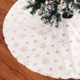 thumbnail image 2 of Falda redonda para árbol de Navidad, copo de nieve, 78/90/120CM, esponjosa para decoración navideña de invierno, 2 of 5