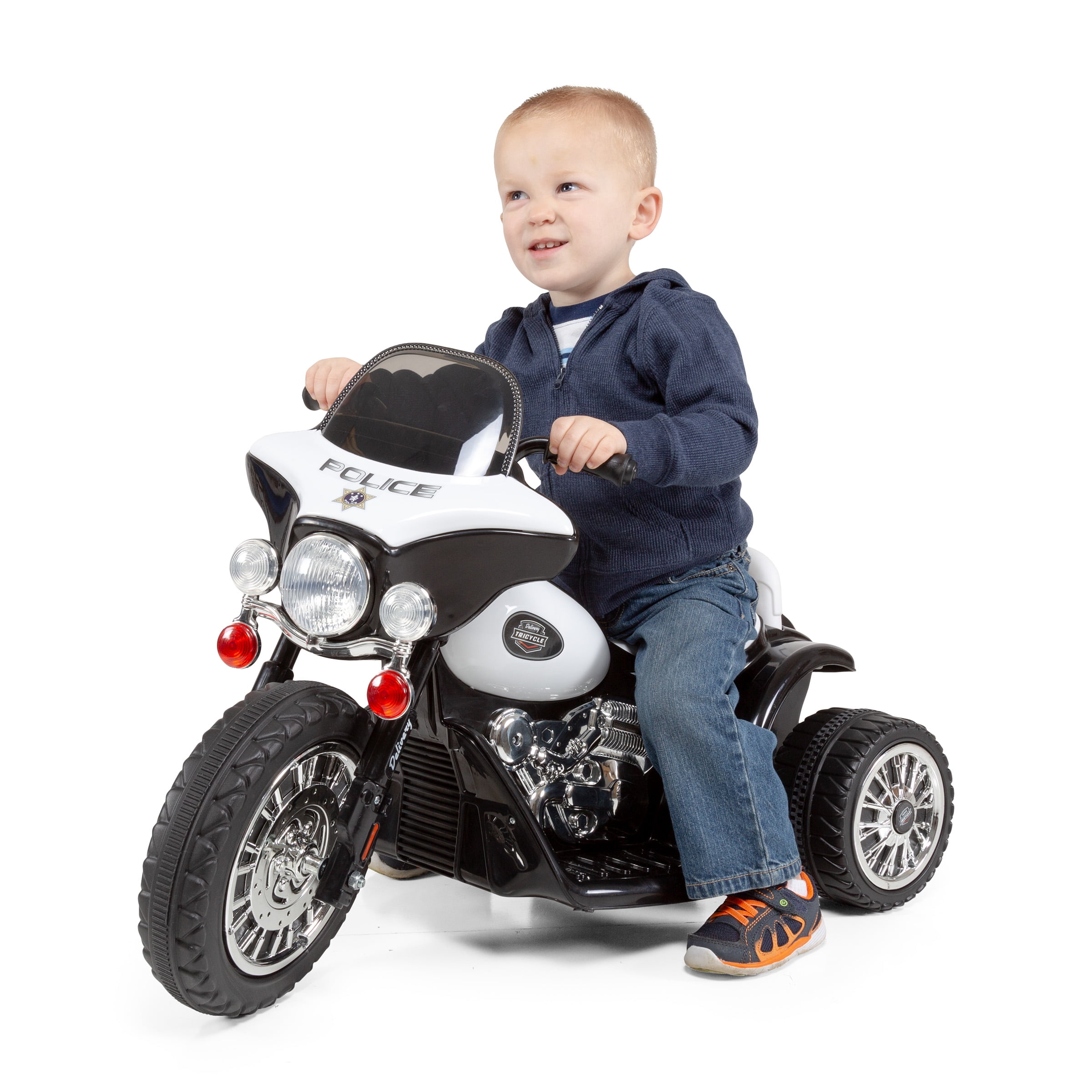 Lil' Rider 3-Wheel Kids Motorcycle with Police Decals - For Ages 3 to 6