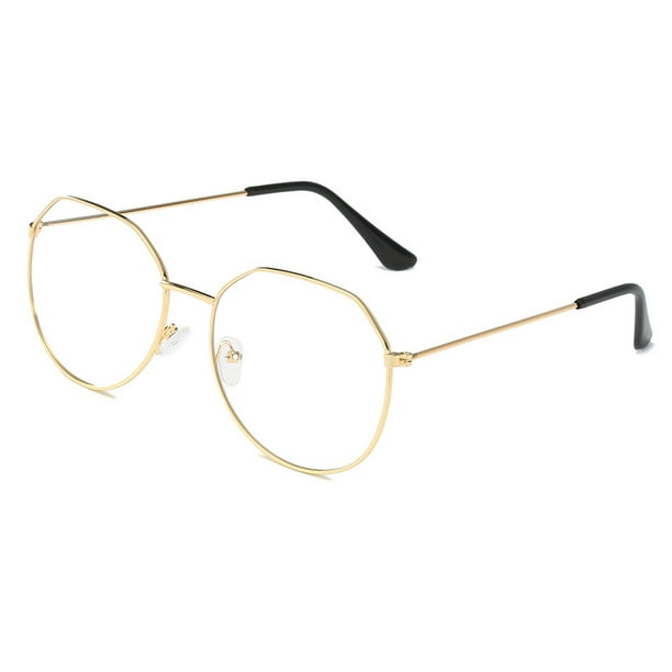 We Flower classic - lentes redondos con marco dorado, color dorado Gao Jiahui unisex