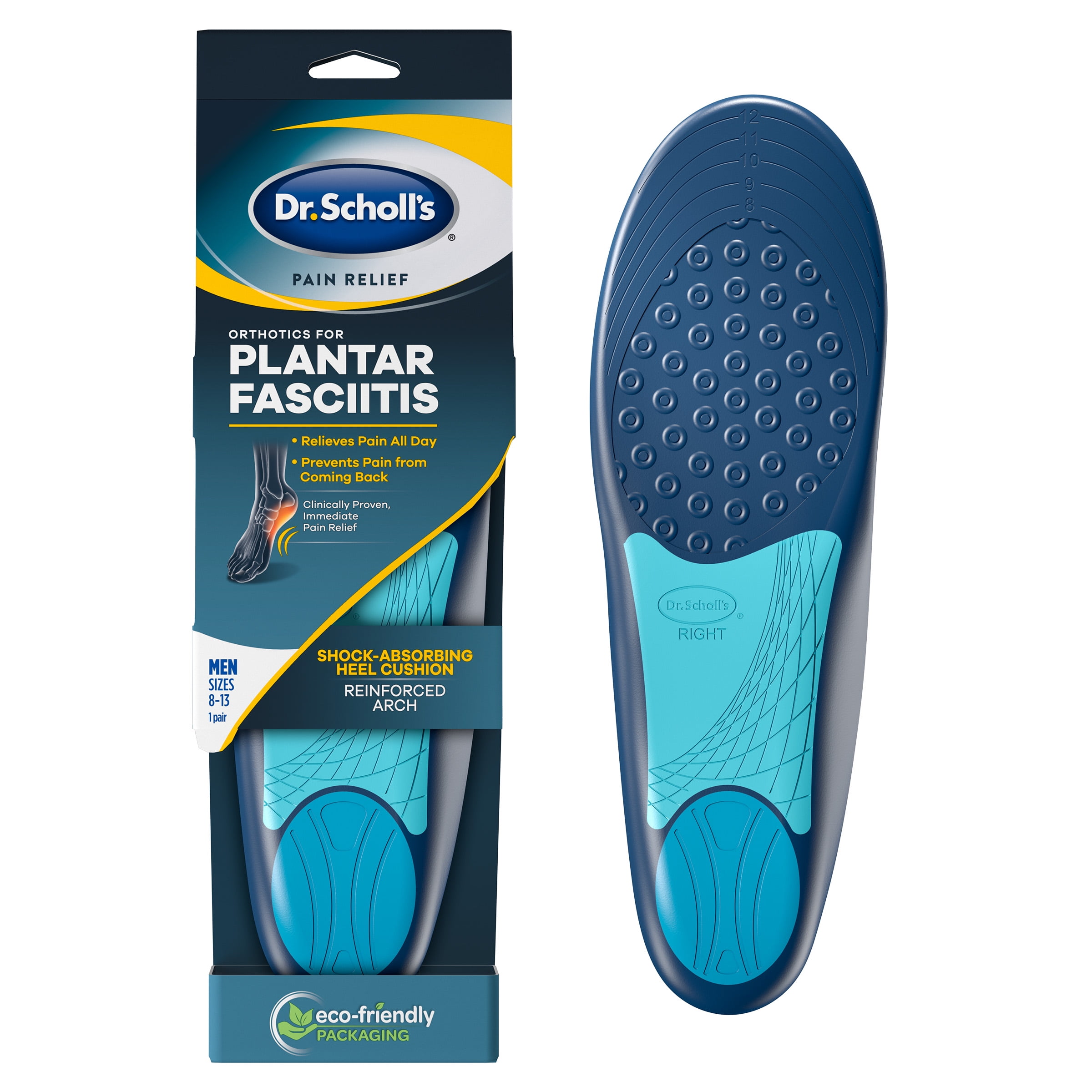 Dr. Scholls Plantar Fasciitis Pain Relief Orthotic Inserts for Men (8-13) Insoles to Relieve and Prevent Pain