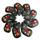 thumbnail image 1 of 9 fundas de piel sintética para palos de golf (tallas 4, 5, 6, 7, 8, 9, P, A y S) para hombre Negro, 1 of 9
