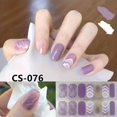 thumbnail image 4 of 14 Pcs Gradient Purple Nail Stickers For Daily & Commuter Use, No-bake Gel, Full Cover, For Women & Girls, Suitable For Both Long And Short Nails, 4 of 5