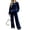 Navy, variant on Szluipve Women’s Velvet 2 Piece Loungewear Set Crew Neck Long Sleeve Loose Top & High Waist Wide Leg Pants Soft Velour Casual Tracksuit Outfit Navy 3XL
