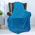 thumbnail image 4 of Rain Soft Flannel Fleece Throw Blanket, Water Drops on Glass Relaxing Ecology Purifying Fresh Water Monsoon Environment Image, Cozy Plush for Indoor and Outdoor Use, 50" x 70", Blue, by Ambesonne, 4 of 5