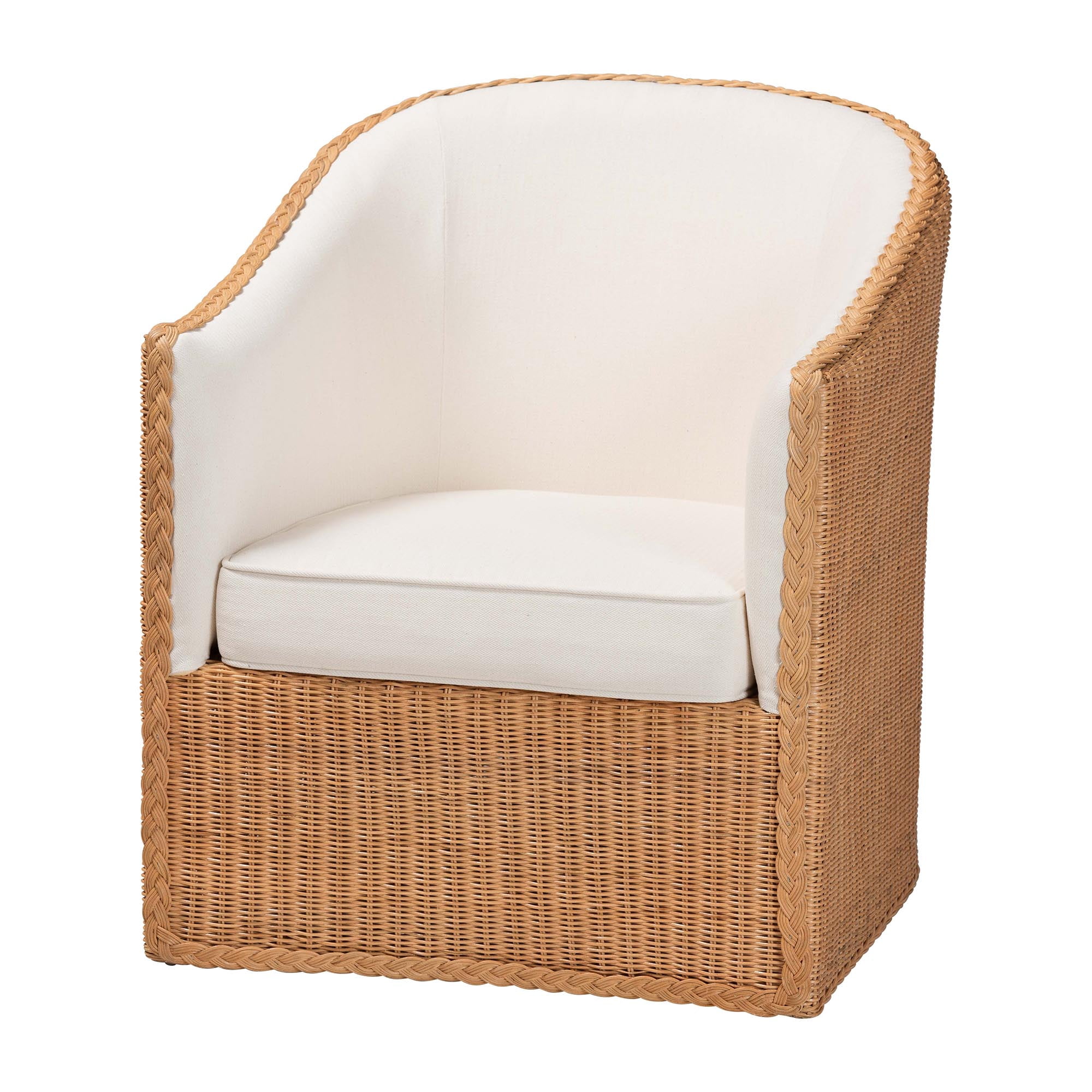 bali & pari Tessa Boho Arm Chair, Light Honey