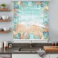 thumbnail image 4 of Ocean Coastal Sheer Curtains 54 Inches Long, Summer Nautical Beach Coral Starfish Light Filering Curtains, Breathable Simi Curtain Privacy Drapes for Kitchen Bathroom Small Window Treatment, 4 of 9