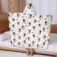 thumbnail image 5 of Cow and Text White Pattern Hooded Bath Towel Wrap for Teens Ages 3 To 12, Soft Lightweight Quick Dry Microfiber Bath Beach Pool, 60"x35", 5 of 6
