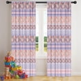 thumbnail image 5 of Blackout Kids Curtains,Purple Pioneer Flower Striped Pattern Childrens Insulated Curtains Set Of 2,Bedroom Essentials,Toddler Room Decor 42x84in(106x213cm), 5 of 5
