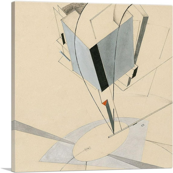 ARTCANVAS Proun 4b 1919 Canvas Art Print by El Lissitzky - Size: 26" x 26" (1.50" Deep)